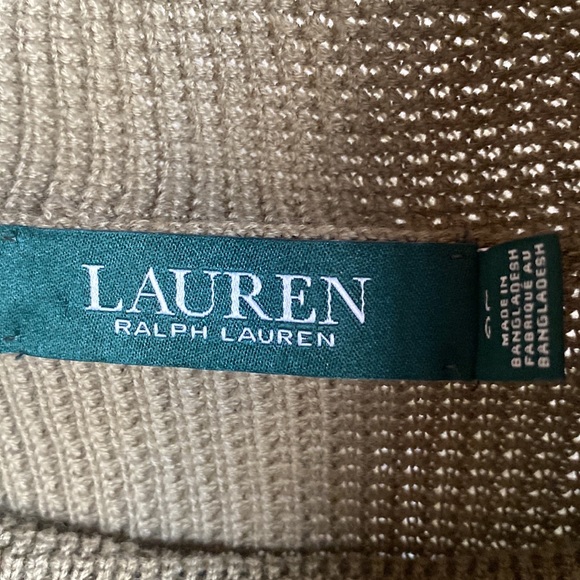 Ralph Lauren Long Sleeve Turtleneck Army Green 100% Cotton Knit Sweater Large - Picture 10 of 13